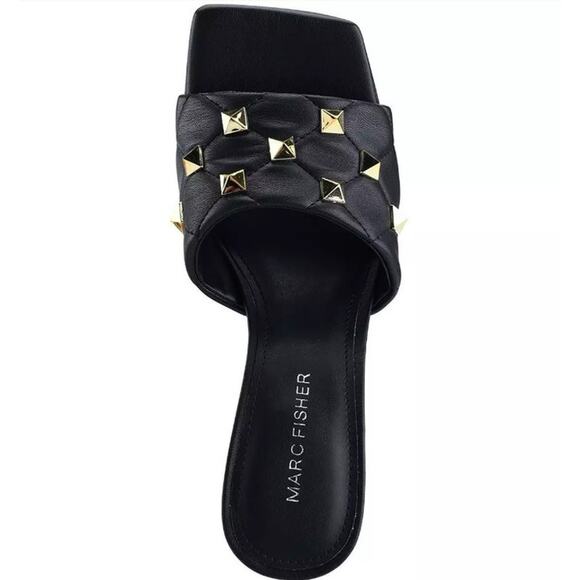 MARC FISHER Womens NEW Dacorin Gold Stud Embellished Slide Heels Sandals Size 9 - Picture 5 of 9